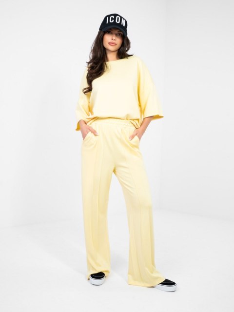 Spodnie dresowe-RV-DR-A1062.08-jasny żółty