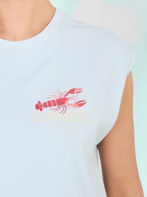 T-shirt-D12022M02769B-jasny niebieski