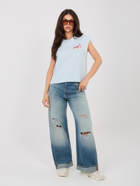 T-shirt-D12022M02769B-jasny niebieski