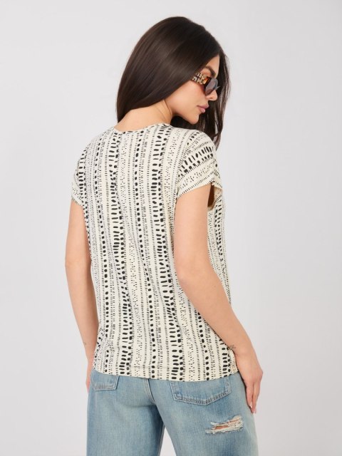 T-shirt-D12110M02646F-jasny beżowy