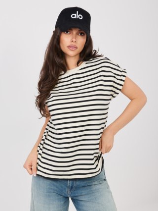 T-shirt-D12127M02858A-jasny beżowy