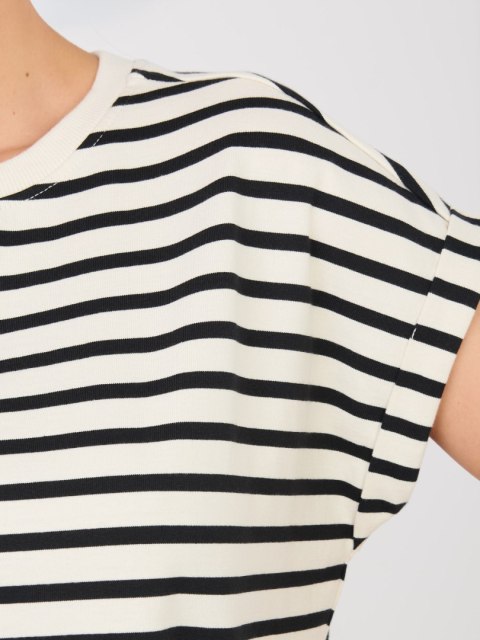 T-shirt-D12127M02858A-jasny beżowy