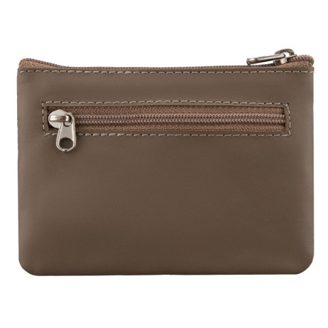 Ciemnobeżowe etui na klucze wykonane ze skóry naturalnej