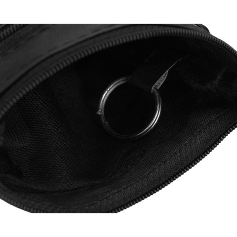 Czarne etui na klucze ze skóry naturalnej zamykane suwakami