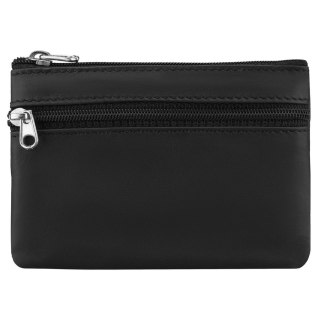 Etui na klucze w czarnym kolorze wykonane ze skóry naturalnej