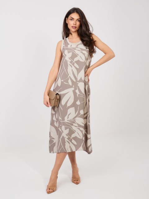 Sukienka-D60105M30471A-ciemny bezowy