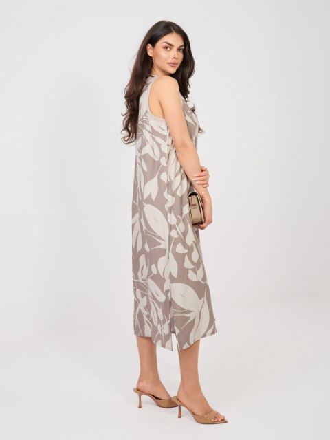 Sukienka-D60105M30471A-ciemny bezowy