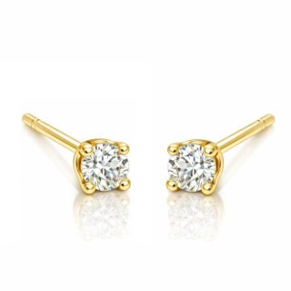 Kolczyki ze stali szlachetnej pozłacane 14k złotem, delikatne z cyrkonią KST3534