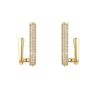 Kolczyki ze stali szlachetnej pozłacane 14k złotem, sztyft, cyrkonie KST2225