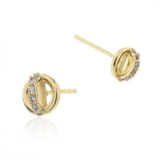 Kolczyki ze stali szlachetnej pozłacanej sztyft KST1992