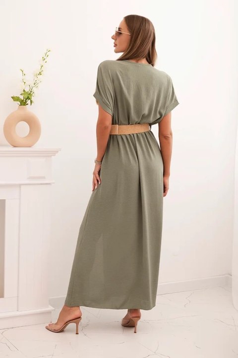 elegancka sukienka maxi khaki
