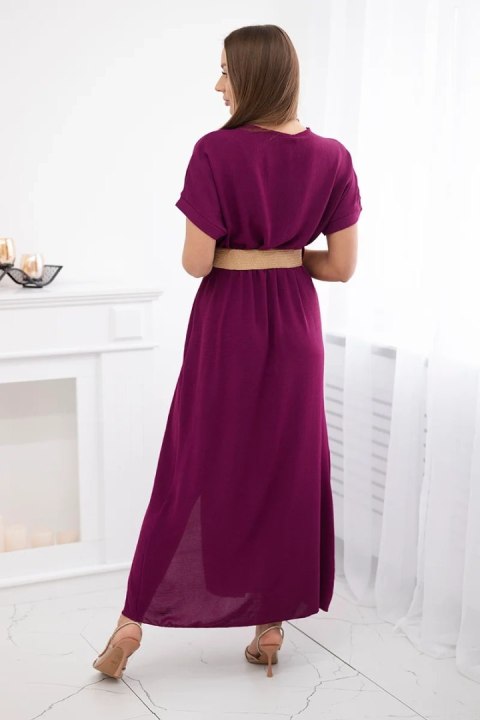 elegancka sukienka maxi śliwkowa