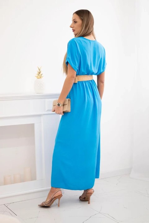 elegancka sukienka maxi turkusowa