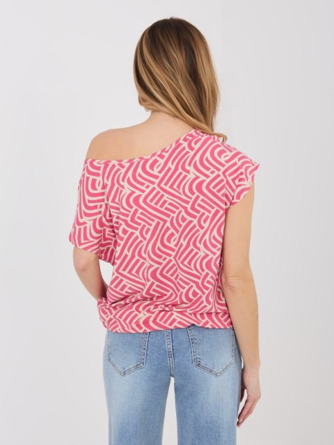 T-shirt-D12110M02646E-koralowy