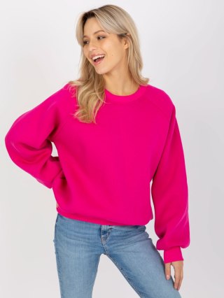 Fuksjowa ocieplana bluza damska oversize EX MODA z bawełny – One Size