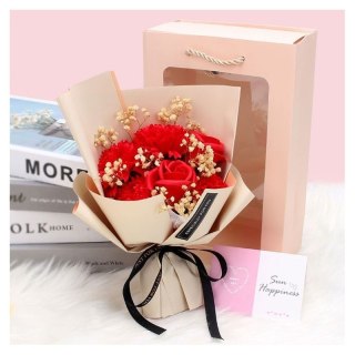 Bukiet Czerwonych Róż Mydlanych Flower Box 6 szt. – Zapachowe Kwiaty Prezent BUK09CZE