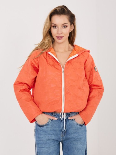 pomarańczowa kurtka damska pikowana kwiaty rue paris