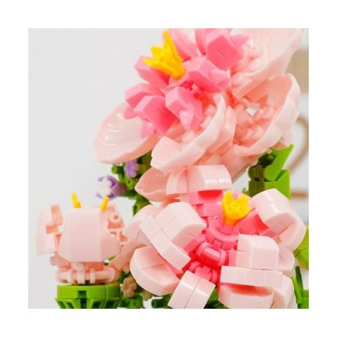 dekoracyjny kwiat z klocków pod kloszem zestaw DIY