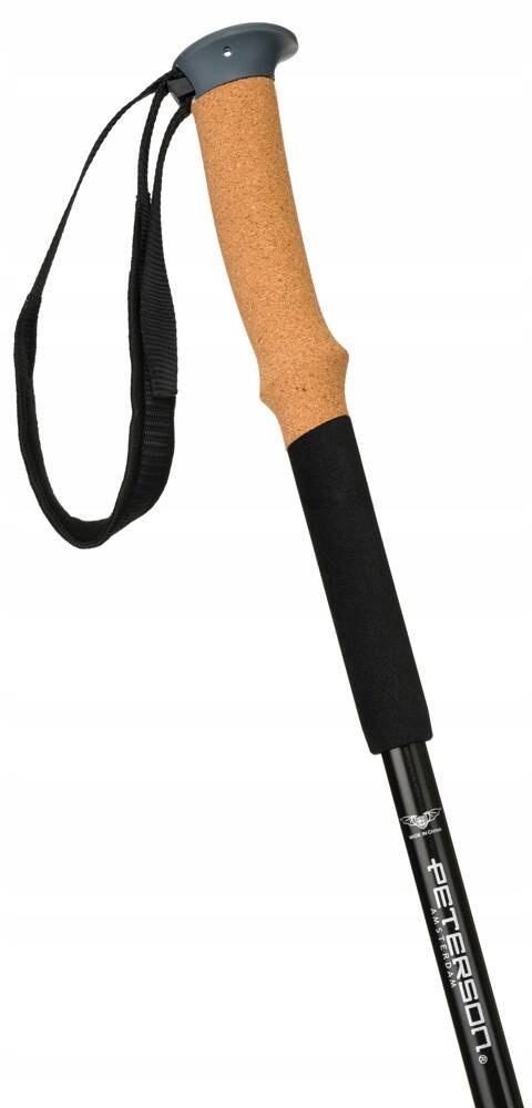 Regulowane, czarne kijki trekkingowe z aluminium - Peterson