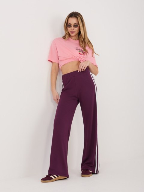 fioletowe spodnie dresowe damskie prosta nogawka