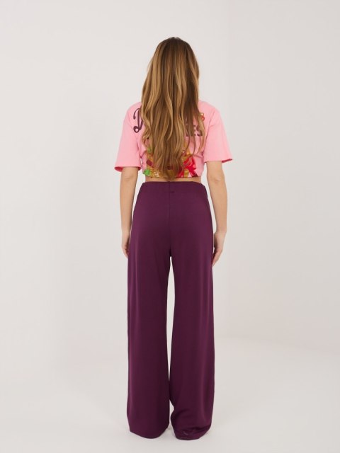 spodnie dresowe relevance śliwkowe styl casual