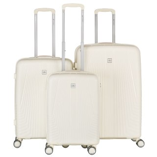 Zestaw walizek podróżnych z tworzywa ABS w beżowym kolorze - Peterson