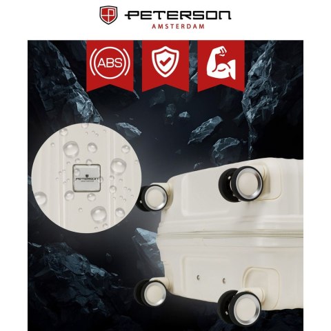 Zestaw walizek podróżnych z tworzywa ABS w beżowym kolorze - Peterson