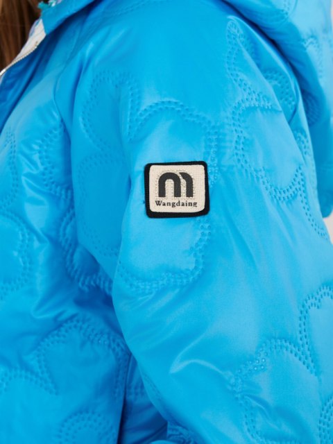 kurtka przejściowa damska niebieska z kapturem