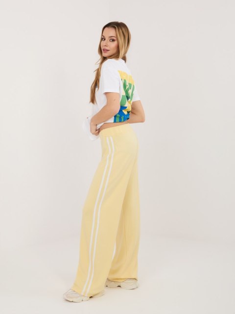 jasnożółte spodnie dresowe damskie relevance lampasy