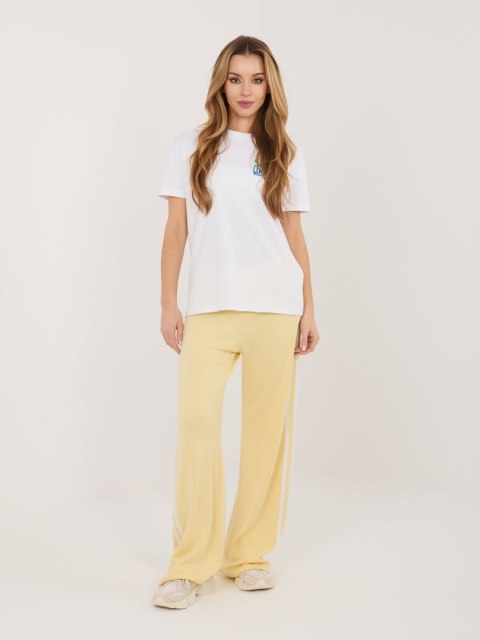 spodnie dresowe damskie żółte prosta nogawka