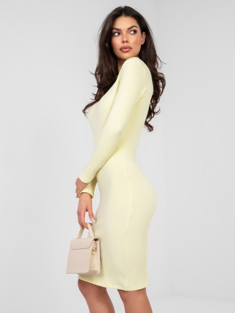 Sukienka-RV-SK-A1049.27-jasny żółty