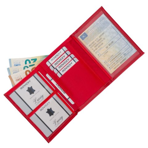 Czerwone etui na karty ze skóry ekologicznej - 4U Cavaldi