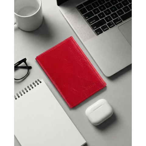 Czerwone etui na karty ze skóry ekologicznej - 4U Cavaldi