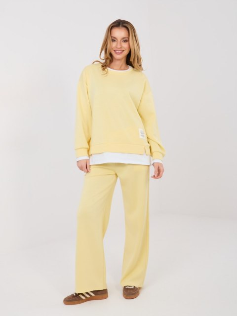 Spodnie dresowe-IT-DR-22230.92-jasny żółty