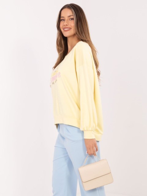 bluza damska RUE PARIS jasnożółta do jeansów stylizacja casual