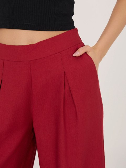 Spodnie-D60103M62449E3-ciemny czerwony