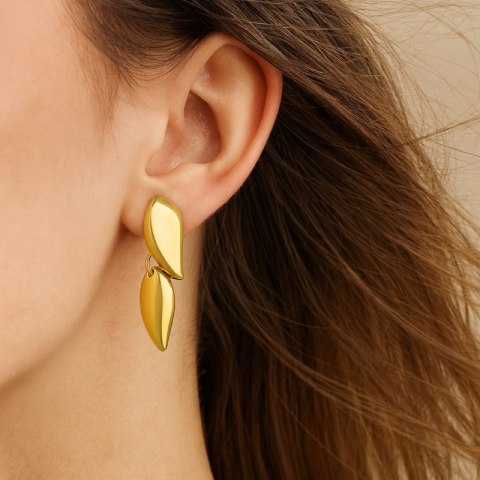 Kolczyki ze stali szlachetnej platerowane 14k złotem, wiszące KST3409