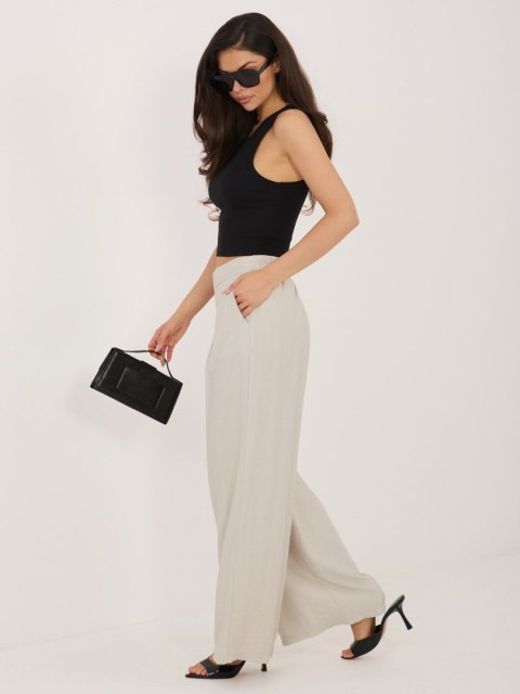 Spodnie-D60103M62449E1-jasny beżowy