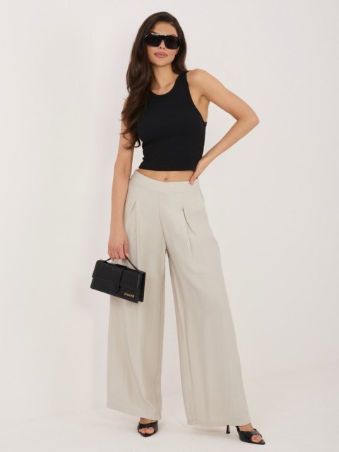 Spodnie-D60103M62449E1-jasny beżowy