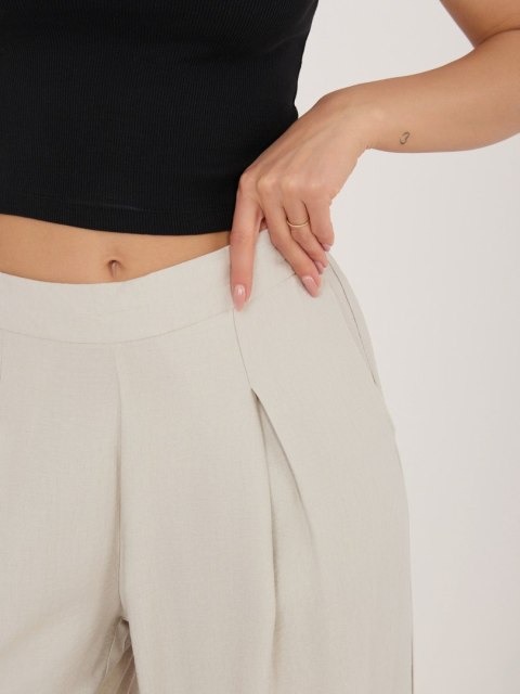 Spodnie-D60103M62449E1-jasny beżowy