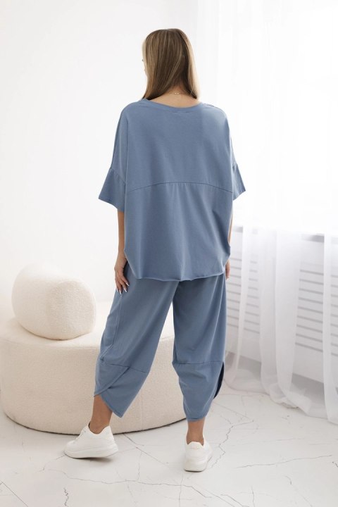 komplet casual damski jasno jeansowy stylizacja