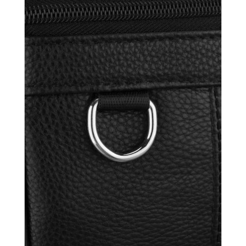 Czarna listonoszka męska na ramię wykonana ze skóry naturalnej, jednokomorowa - Rovicky