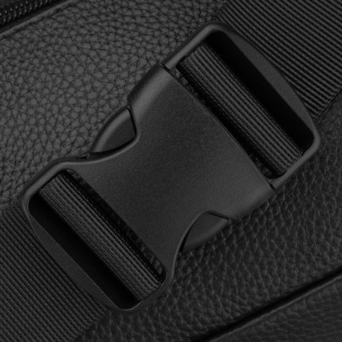 Czarna nerka męska wykonana ze skóry naturalnej, jednokomorowa - Rovicky