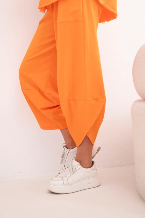 Komplet bawełniany damski pomarańczowy bluzka + spodnie Made in Italy