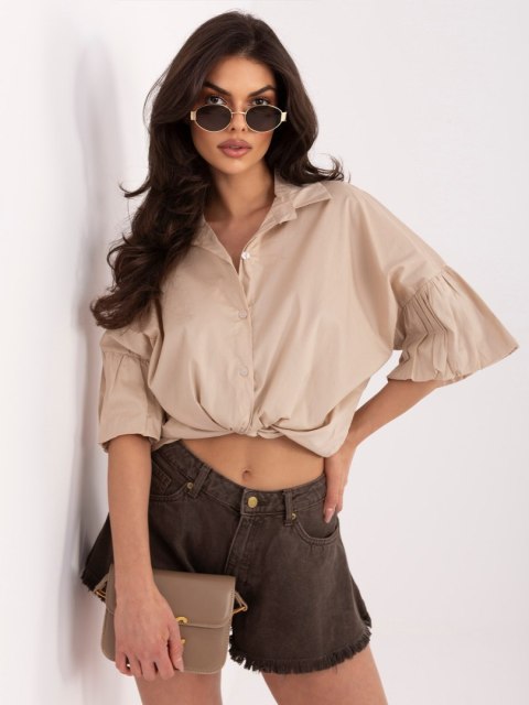 koszula damska beżowa lekka komfortowa lato
