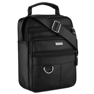 Listonoszka męska wykonana ze skóry naturalnej w czarnym kolorze - Rovicky