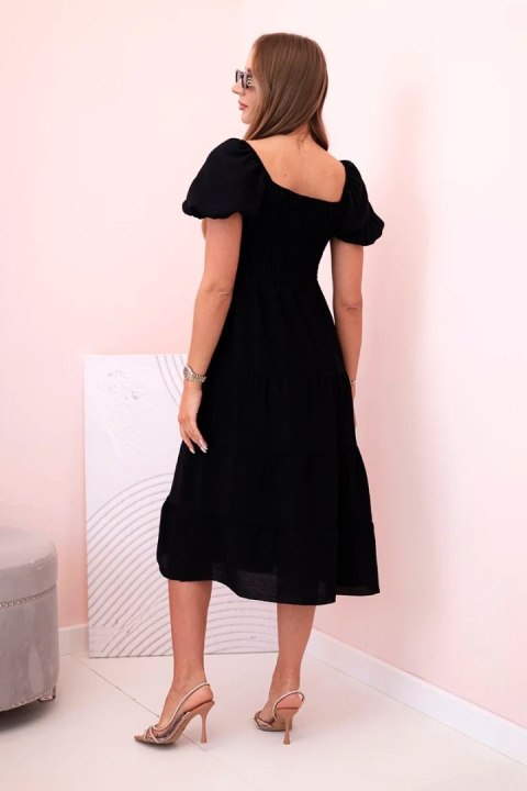 sukienka damska czarna rozkloszowana stylizacja