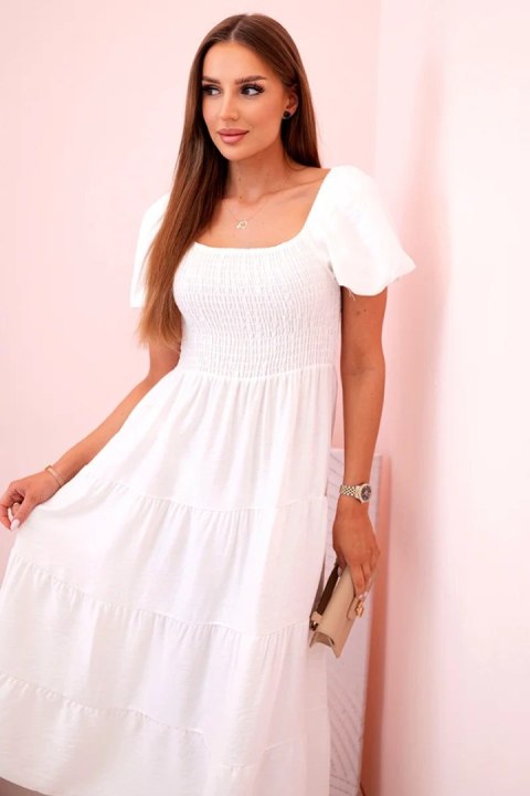 elegancka sukienka ecru na lato Made in Italy