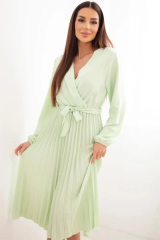 Sukienka damska jabłkowa plisowana wiązana midi