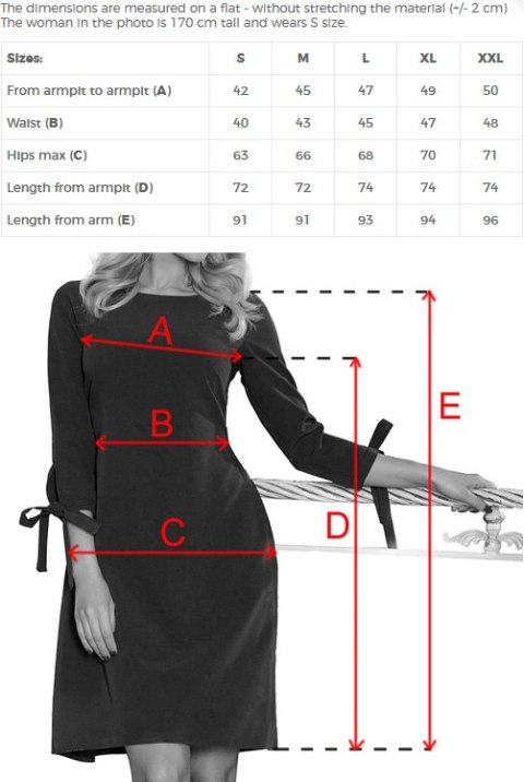 195-3 ALICE Sukienka z kokardkami - BORDOWA - M